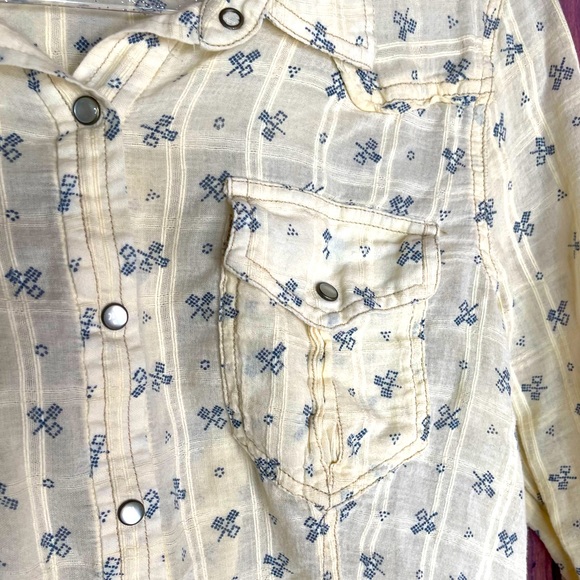 Free People Western Style Corset Back Button Down Shirt - Picture 5 of 12